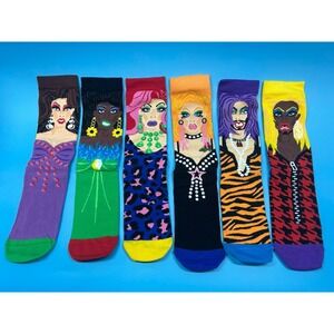 DRAG Your Feed Socks Boxed Gift Set 3 Pair Novelty Funny Women's Crew 6-11
